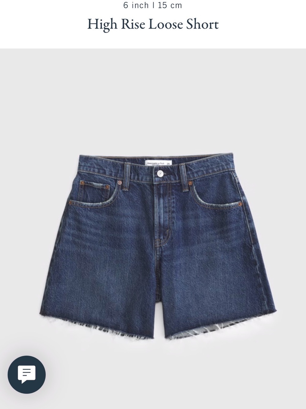 Abercrombie & Fitch High-Rise Loose Denim Shorts - Dark Blue
